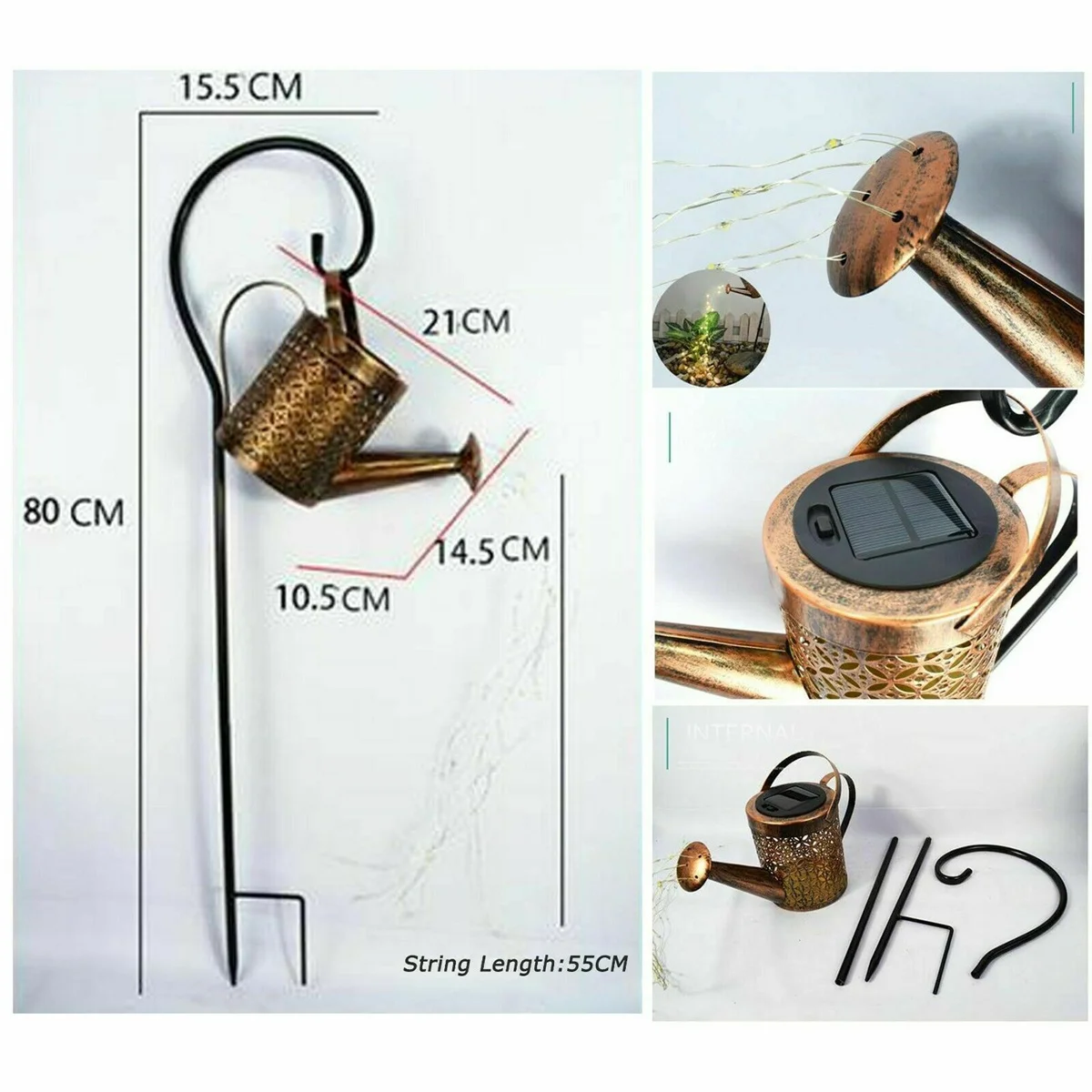 

Solar Watering Can String Lights LED Energy Saving Waterproof Hollow Yard and Garden Home Decor Light Waterfall-Lamp watering