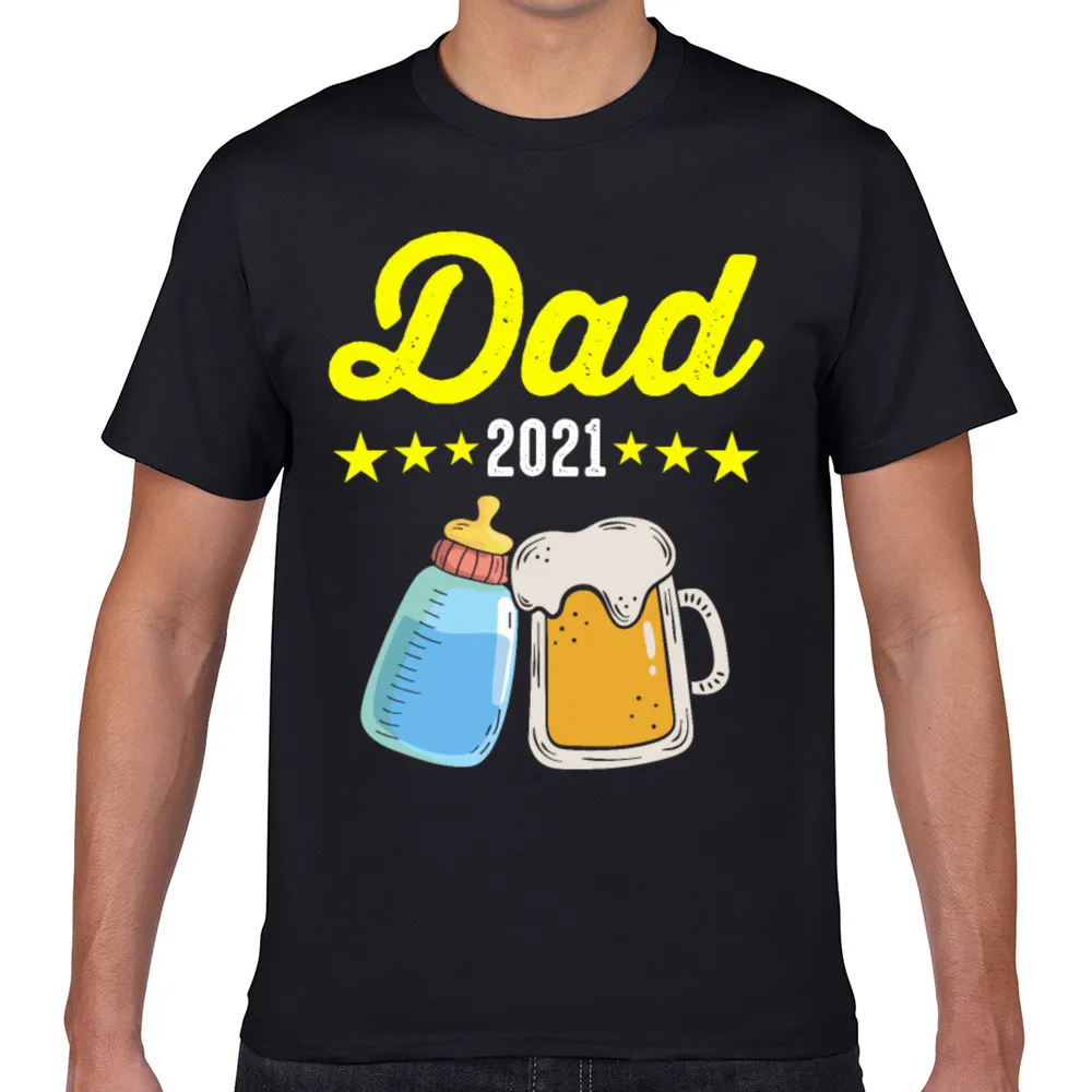 

Tops T Shirt Men future dad 2021 Design Black Geek Cotton Male Tshirt