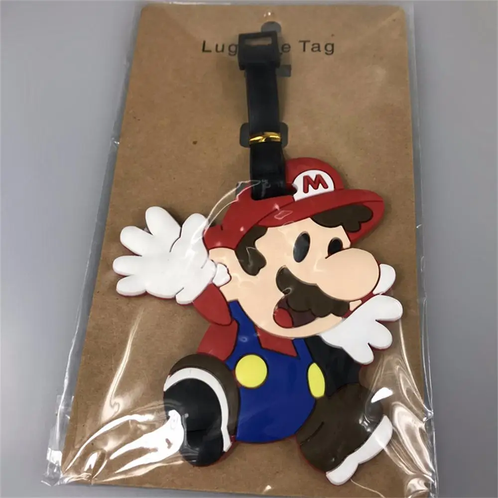 

Creative Mario Baggage Tag Keychain Airport Station Practical Suitcase Mark Keychain Hot Game Keyring Lucky Gift