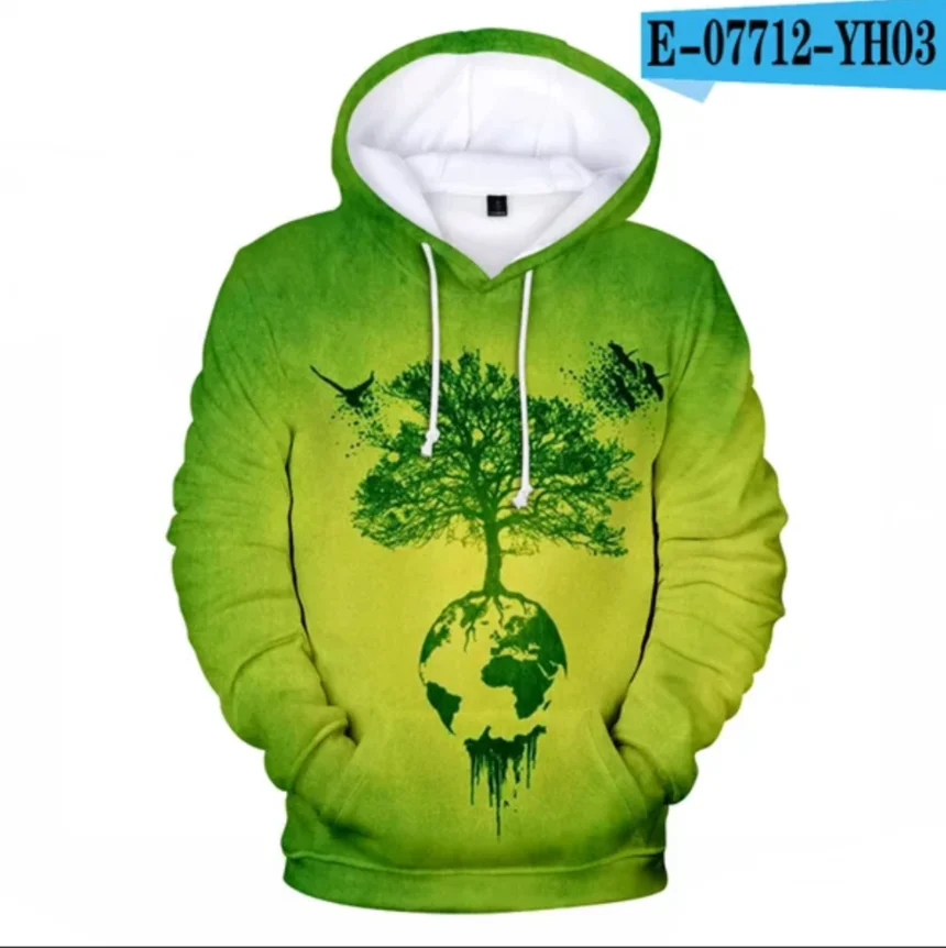 

Mother Earth Day Hoodie The earth 3D Printed Hoodies Protect the earth Men/women Long Sleeve Boys/girls Tops Popular Clothes