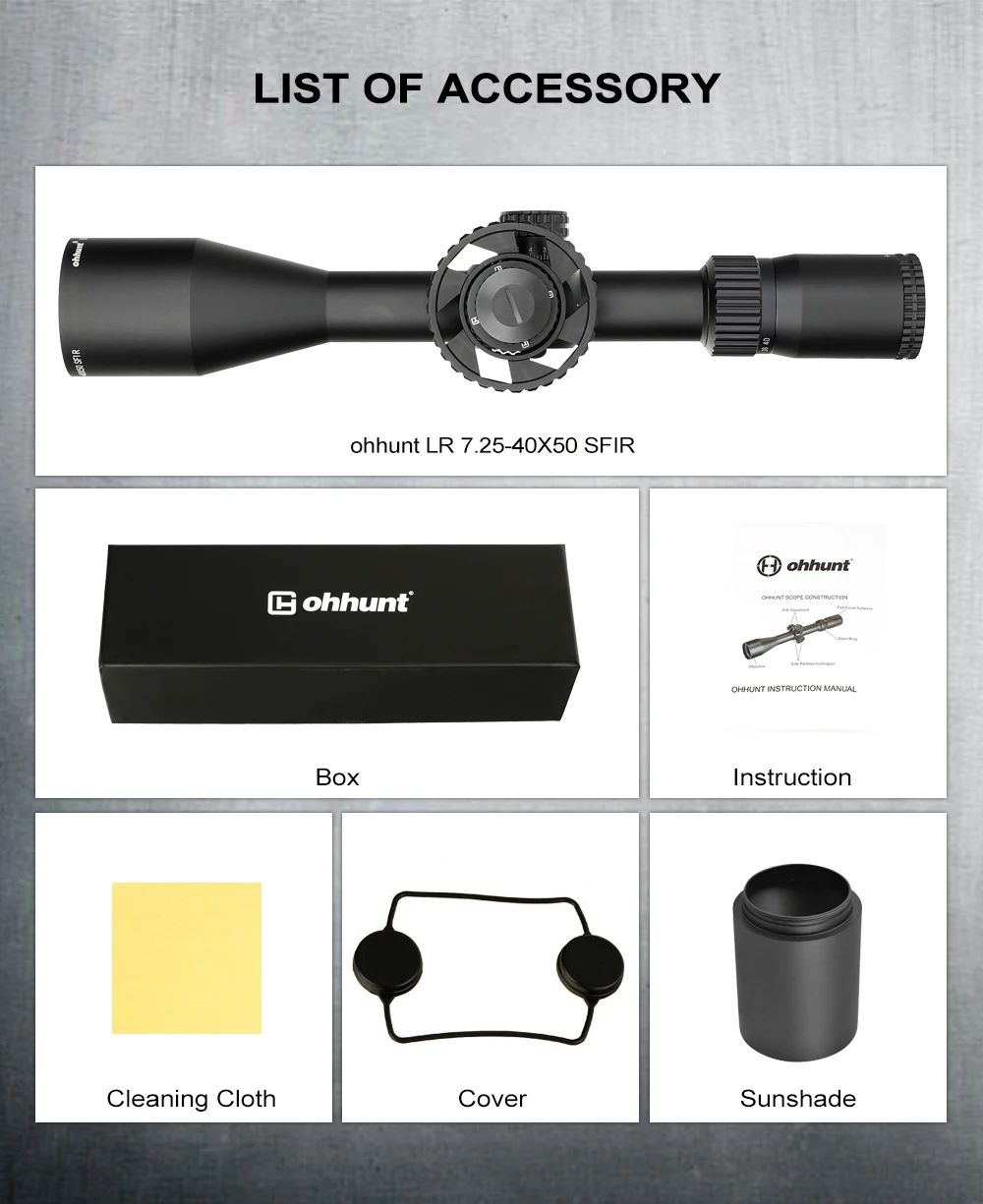 Оптический прицел ohhunt LR 7 25-40X50 SFIR для отправки из Польши и России | Спорт