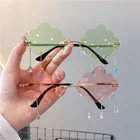 Солнцезащитные очки женские, в металлической оправе, с розовыми линзами, UV400