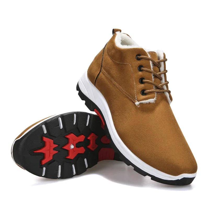 Мужские ботинки Мужская зимняя обувь раньше Теплые ботильоны мужские кожаные