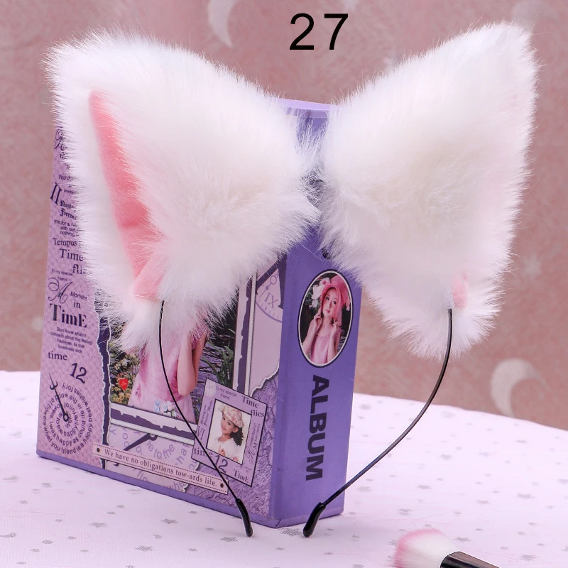 Плюшевые кошачьи ушки для косплея аниме лисы волчьи аксессуары волос разные