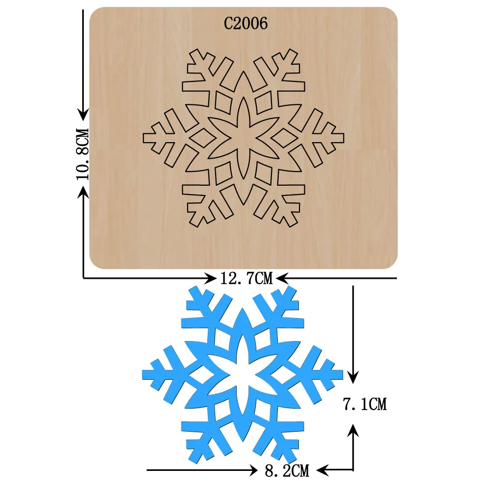 Новый рождественский снежинка деревянный штамп Скрапбукинг C2006 пресс формы|dies
