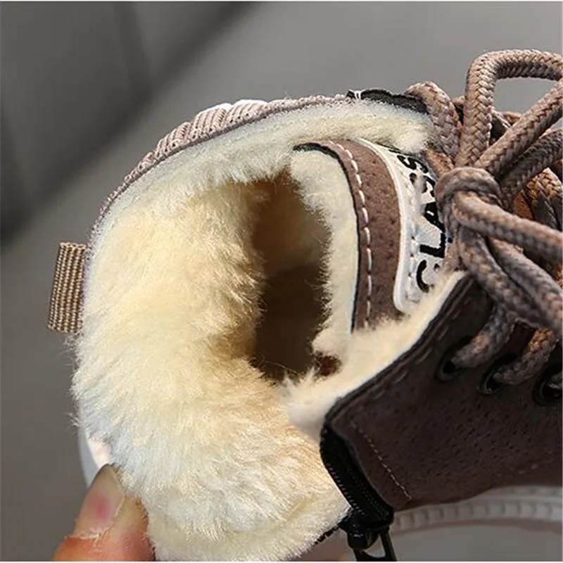 

Children Martin Boots Spring Winter Children Casual Snow Shoes Flying Knitted Boy Girl Plush Snow Boots