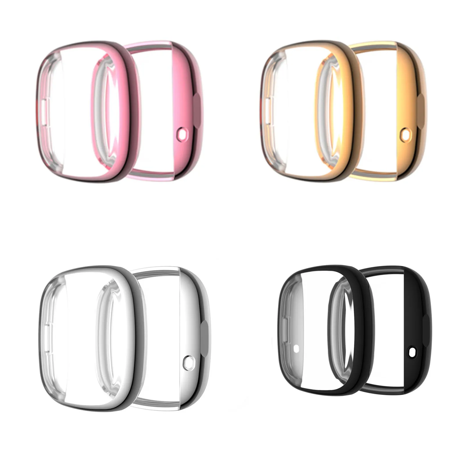 Защитный чехол из ТПУ с гальваническим покрытием для смарт часов Fitbit