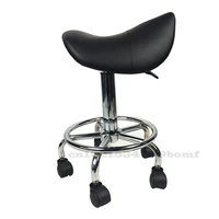 blackwhite saddle chair liftable rotating chair household make up metal skeleton leather stool beauty salon manicure bar stool