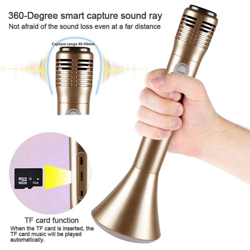 Светодиодный светильник с вспышкой беспроводной Bluetooth конденсаторный микрофон