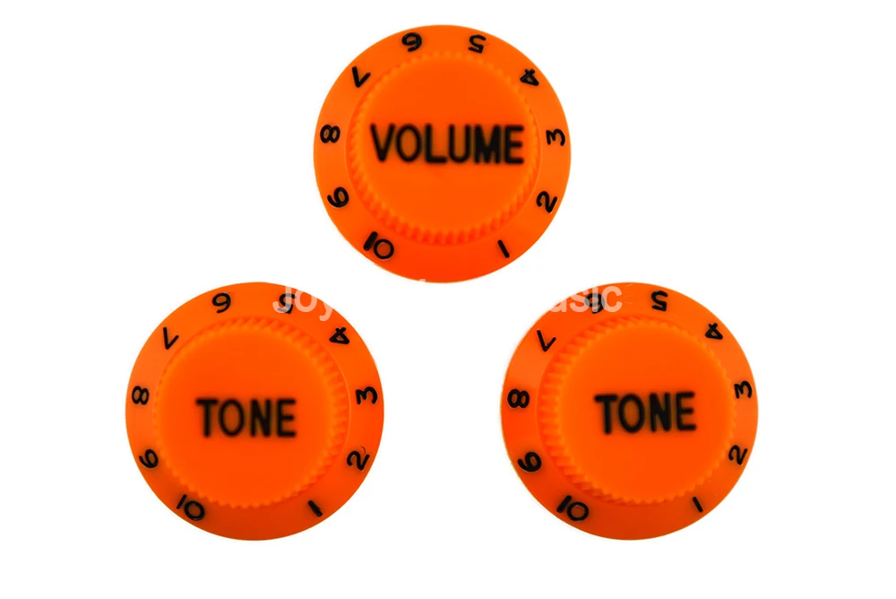 Ручки управления для электрической гитары Niko оранжевые черные шрифты 1 громкость