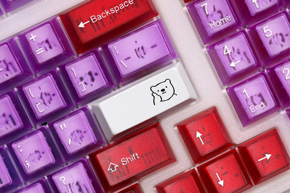 Keycap Artisan Heart Littel Bear Enter CNC совместимые с переключателями Cherry MX из анодированного