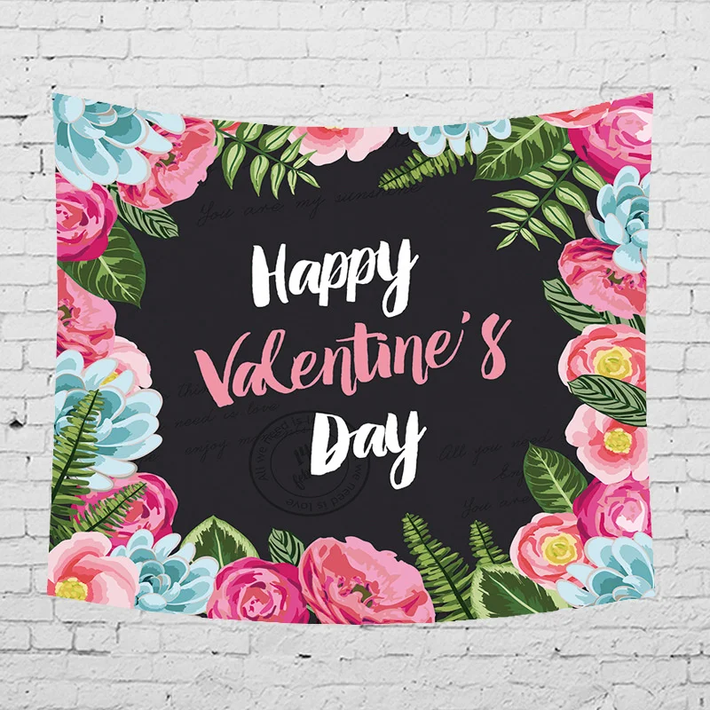 Настенный гобелен с цветами Большие буквы спальный коврик настенный принт