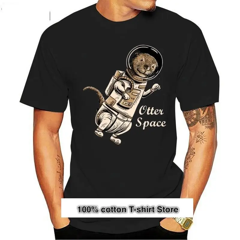 

Space Otters-Camiseta de manga corta para Primavera, camisa con estampado de letras, talla grande, S-5XL, nuevo estilo