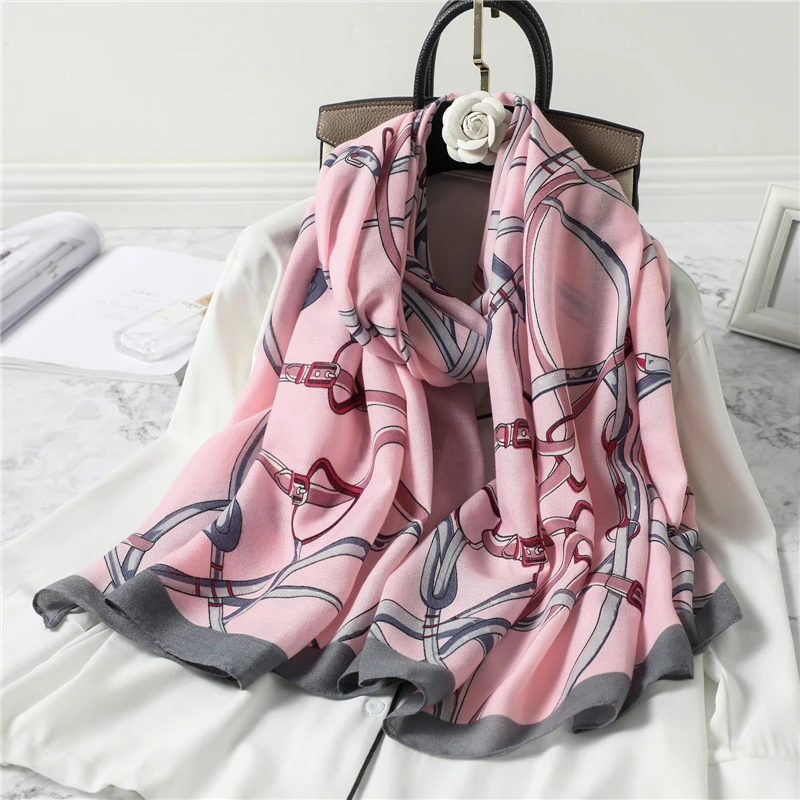 

Женский хлопковый шарф с принтом цепи, роскошный дизайн, шаль из пашмины, накидка, женские шарфы на шею, зимний теплый хиджаб, бандана 2021