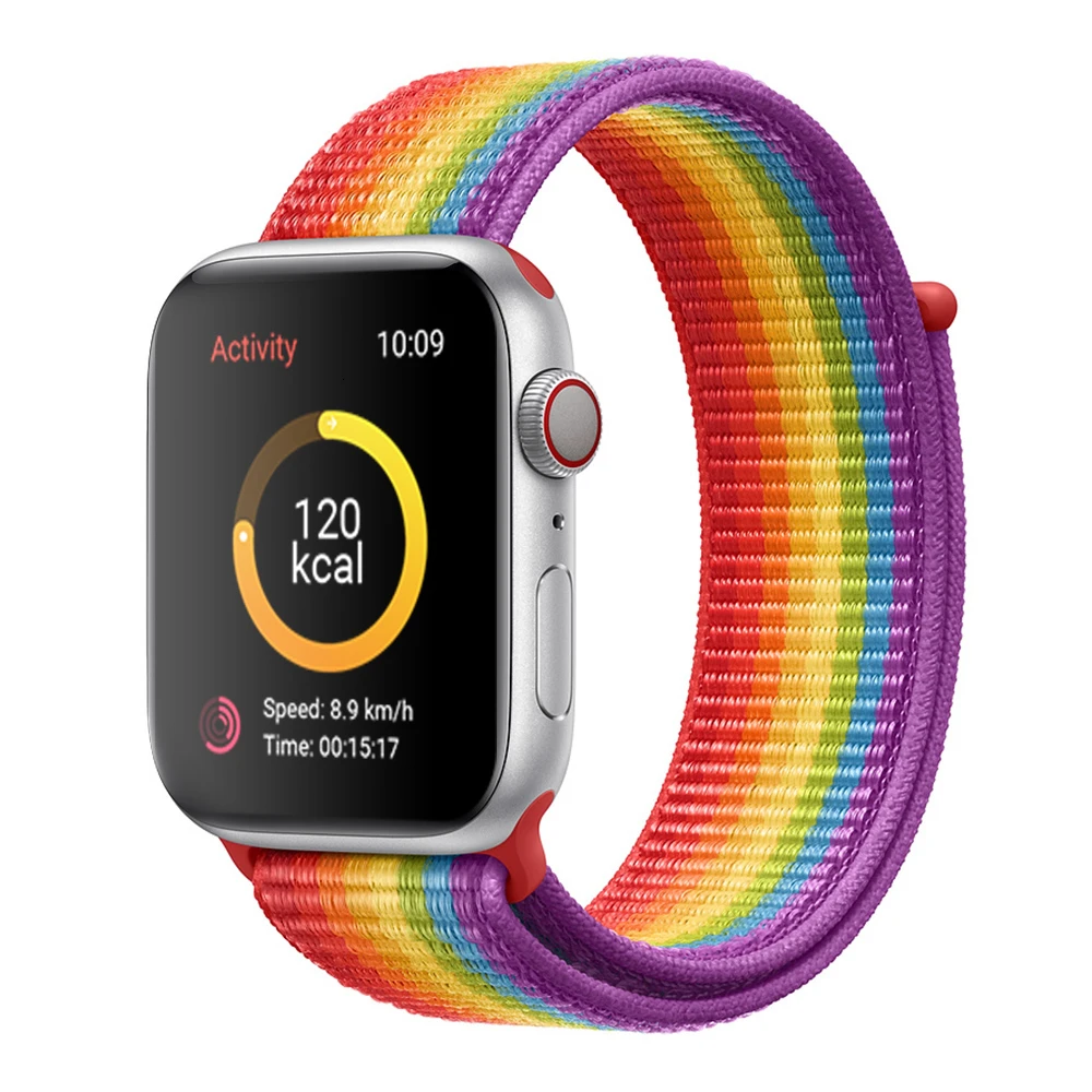 Высококачественный нейлоновый спортивный ремешок для Apple Watch серии 5 4 1 2 3 iwatch 44 мм 40 мм дышащий тканый ремешок 38 42 мм