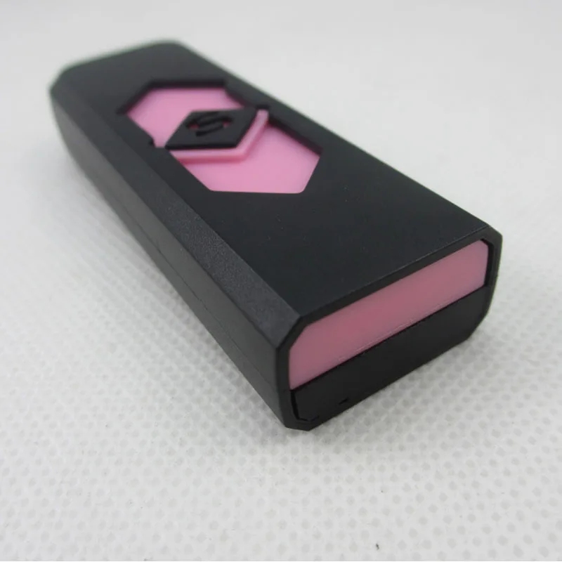 black pink 1 шт. ветрозащитная красивая подарочная Бездымная беспламенная USB ветрозащитная зарядная Зажигалка электронные зажигалки аксессуары для курения - Цвет: black pink