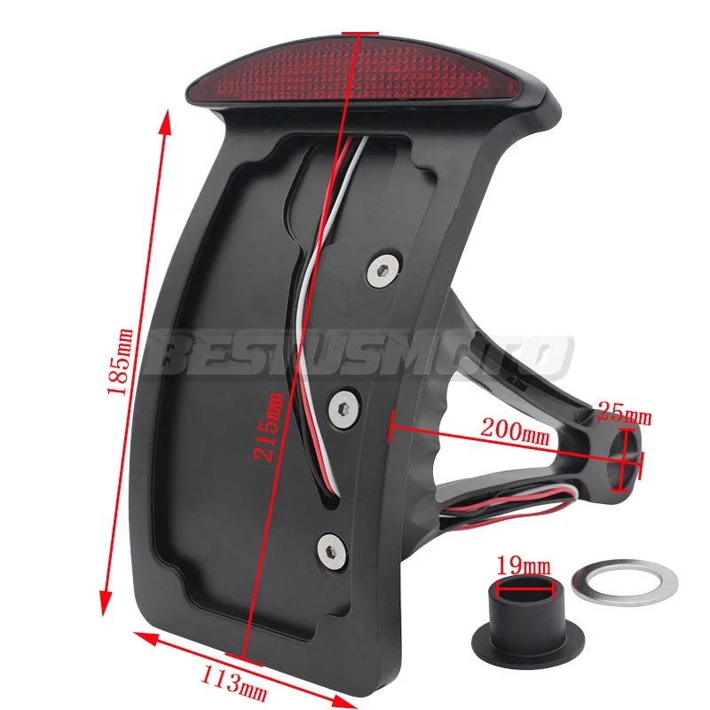 1 &quotили 3/4&quot мотоцикл номерной знак светодиодный задний светильник Кронштейн