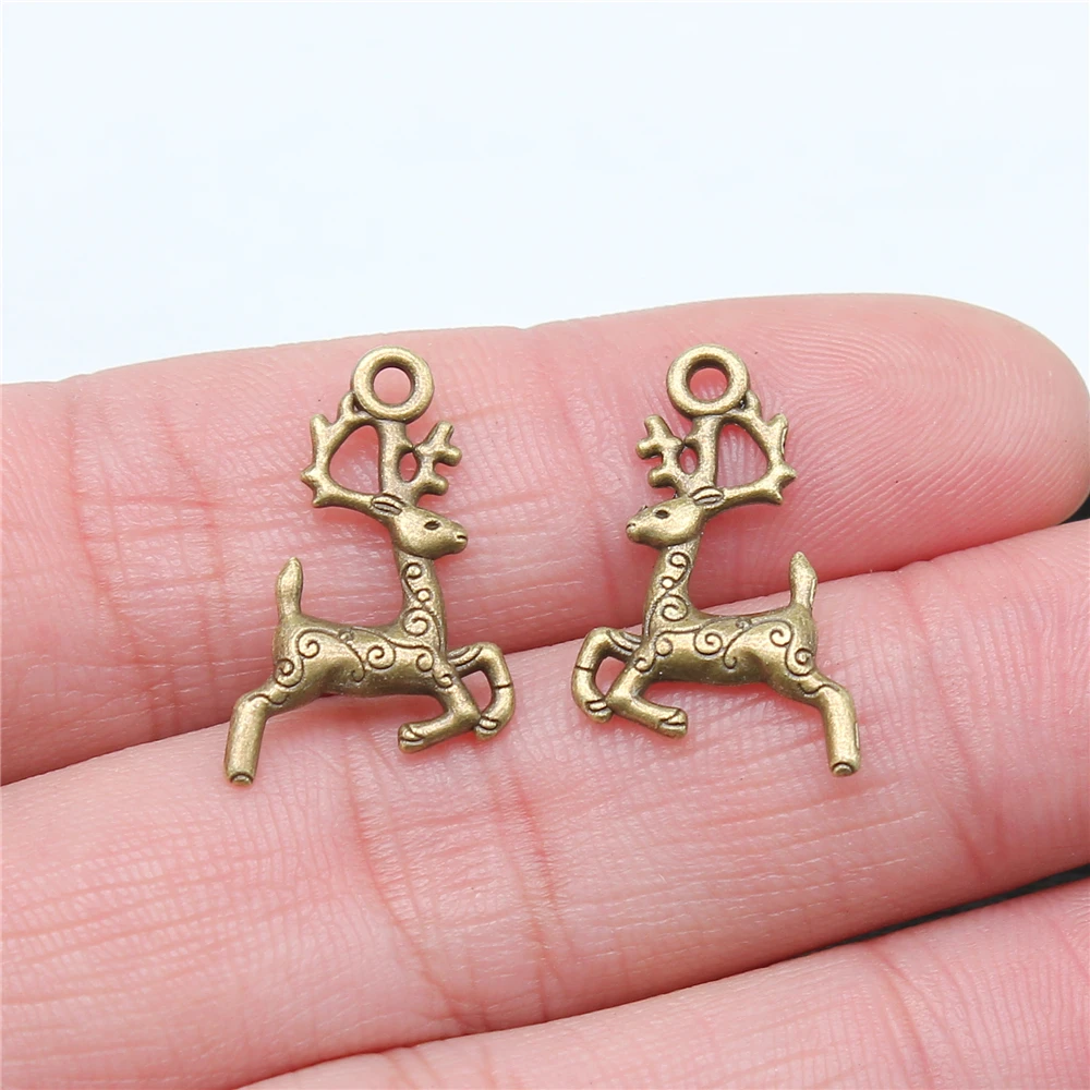 

WYSIWYG 20 шт. 22x14 мм Лось Олень цвет бронзы для изготовления ювелирных изделий из цинкового сплава Ювелирная фурнитура