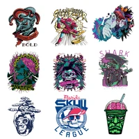 iron on transfer for clothing thermoadhesive patches stickers diy skull patch vinyl stripes rock appliques for punk clothes c