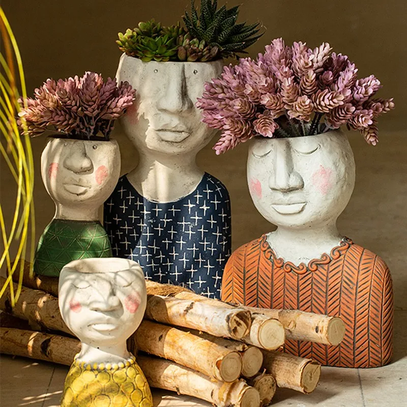 Керамические маленькие горшки для растений поэт сад портрет цветочный горшок