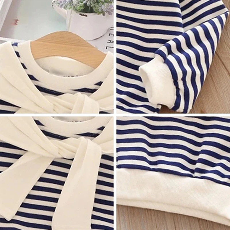 Bear Leader Girls Boys Striped Hoodies 2021 New Fashion Kids Baby Letter Print Sweatshirts Casual Korean Style Clothes For 2-7Y