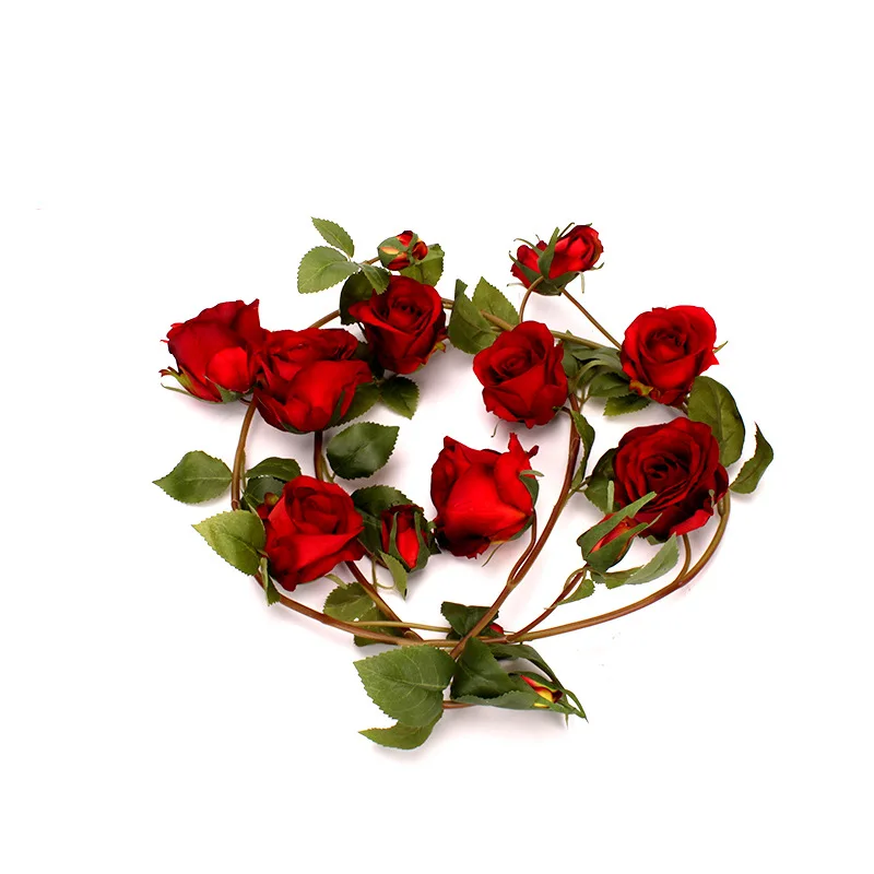 15 Flower Heads Rose String Artificial Vines Wedding Decor Simulation Fake Rattan Garden Wreath | Дом и сад