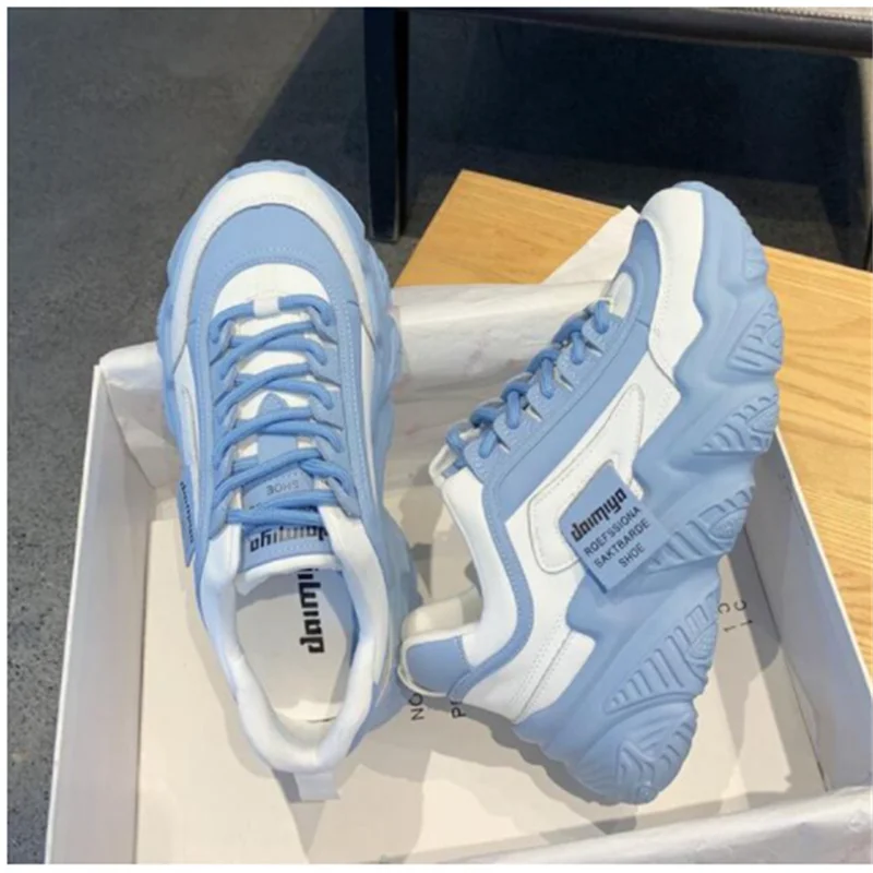 

Spring and autumn women's sports shoes low top fashion comfortable platform vulcanized shoes lace up flat bottom casual shoes