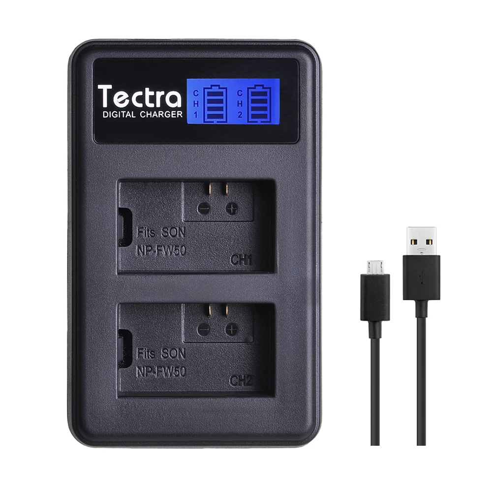 Tectra 3 шт. Φ NPFW50 NP FW50 аккумулятор + ЖК USB двойное зарядное устройство для Sony|Цифровые