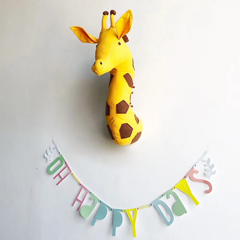 Скандинавские мягкие игрушки в виде головы животных украшения для стен слон