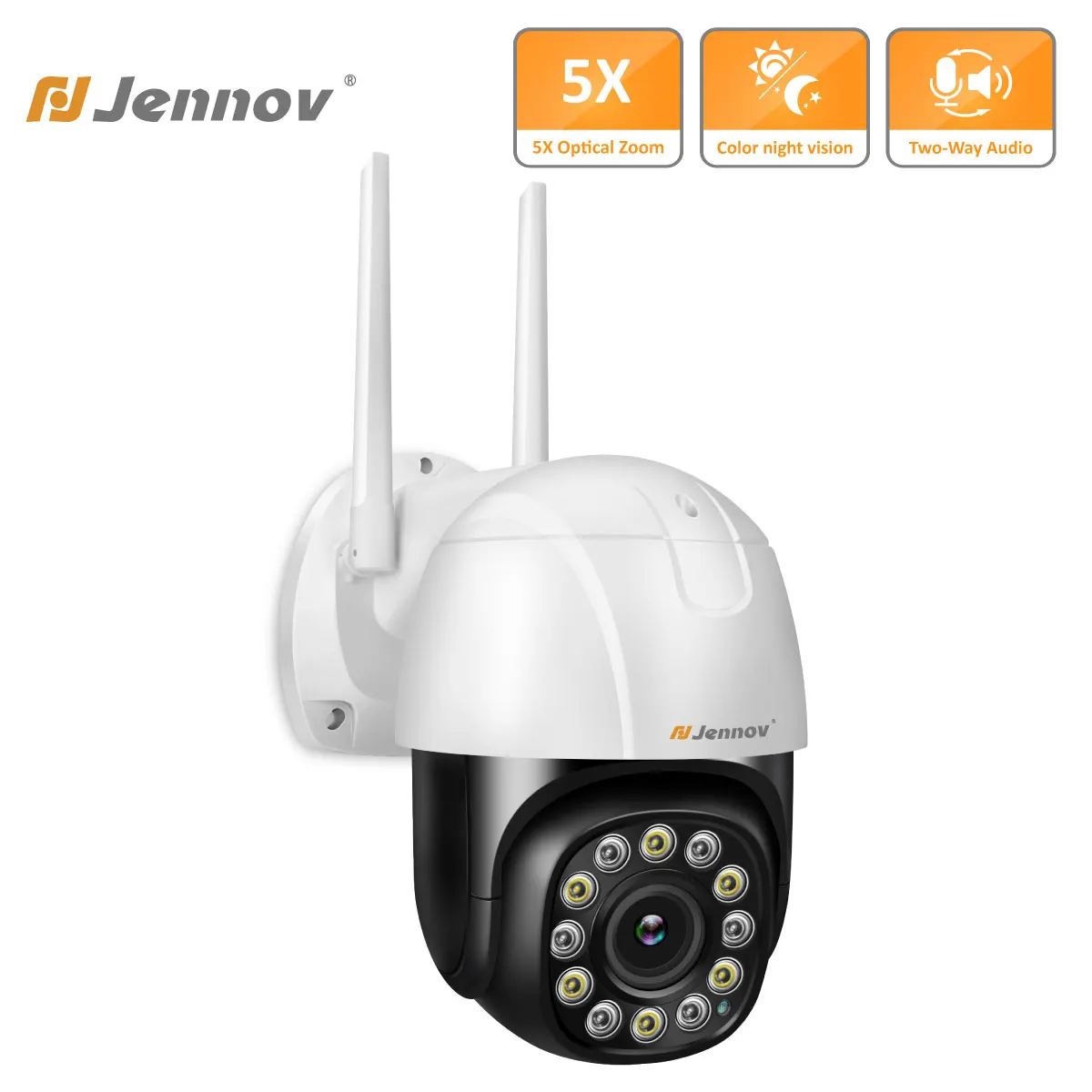 

5MP PTZ Wireless IP Security Camera 9 X Zoom WIFI Dome Cameras Outdoor Surveillance AI Human Body Detection Two-Way Audio CCTV