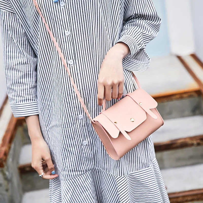 2018 новая женская сумка из искусственной кожи простая портативная диагональная