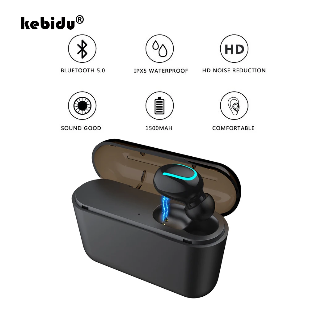 Kebidu 5 0 Bluetooth наушники Q32 TWS басовая гарнитура Hifi стерео водонепроницаемые IPX5