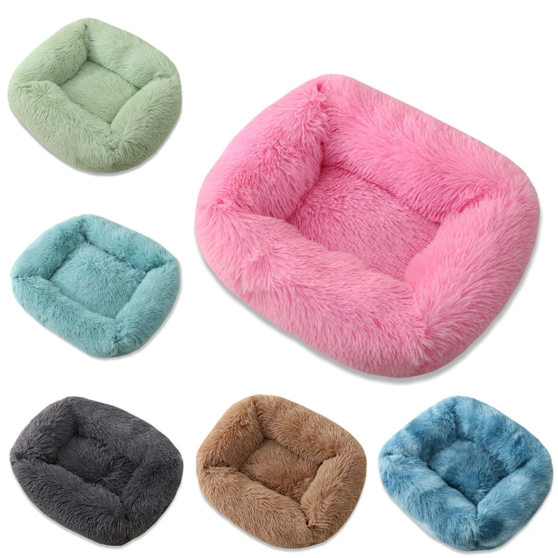 

pawstrip Soft Long Plush Dog Bed Winter Cat Bed Chihuahua Yorkie Puppy Cushion Small Dog Bed Warm Pet Sofa Beds For Dogs Cats