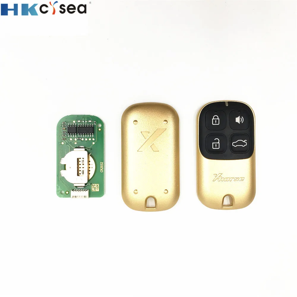 HKCYSEA 10 шт. новая модель золотого цвета 4 кнопки Xhorse VVDI2 Автомобильный ключ