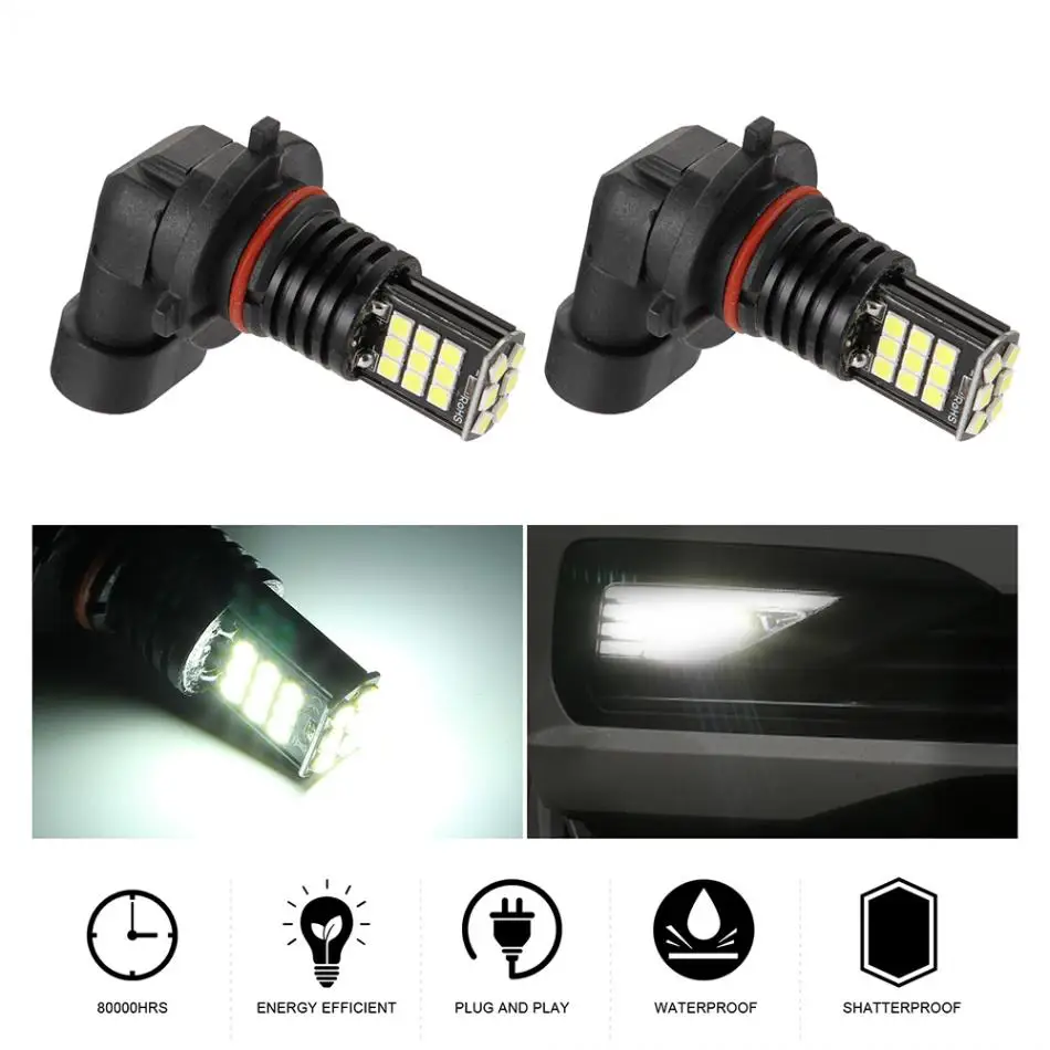 2 шт./компл. 24W 6000K 2400LM IP67 H16 / 5202 9005 HB3 Водонепроницаемый 3030SMD 3x8 светодиодный
