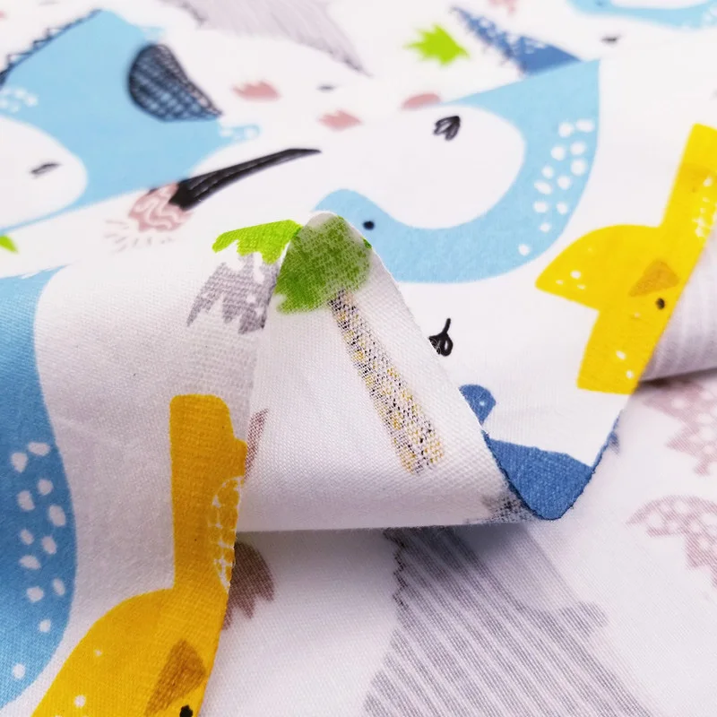 Детская хлопковая ткань с принтом Dinasour саржевая простыня для лоскутного шитья