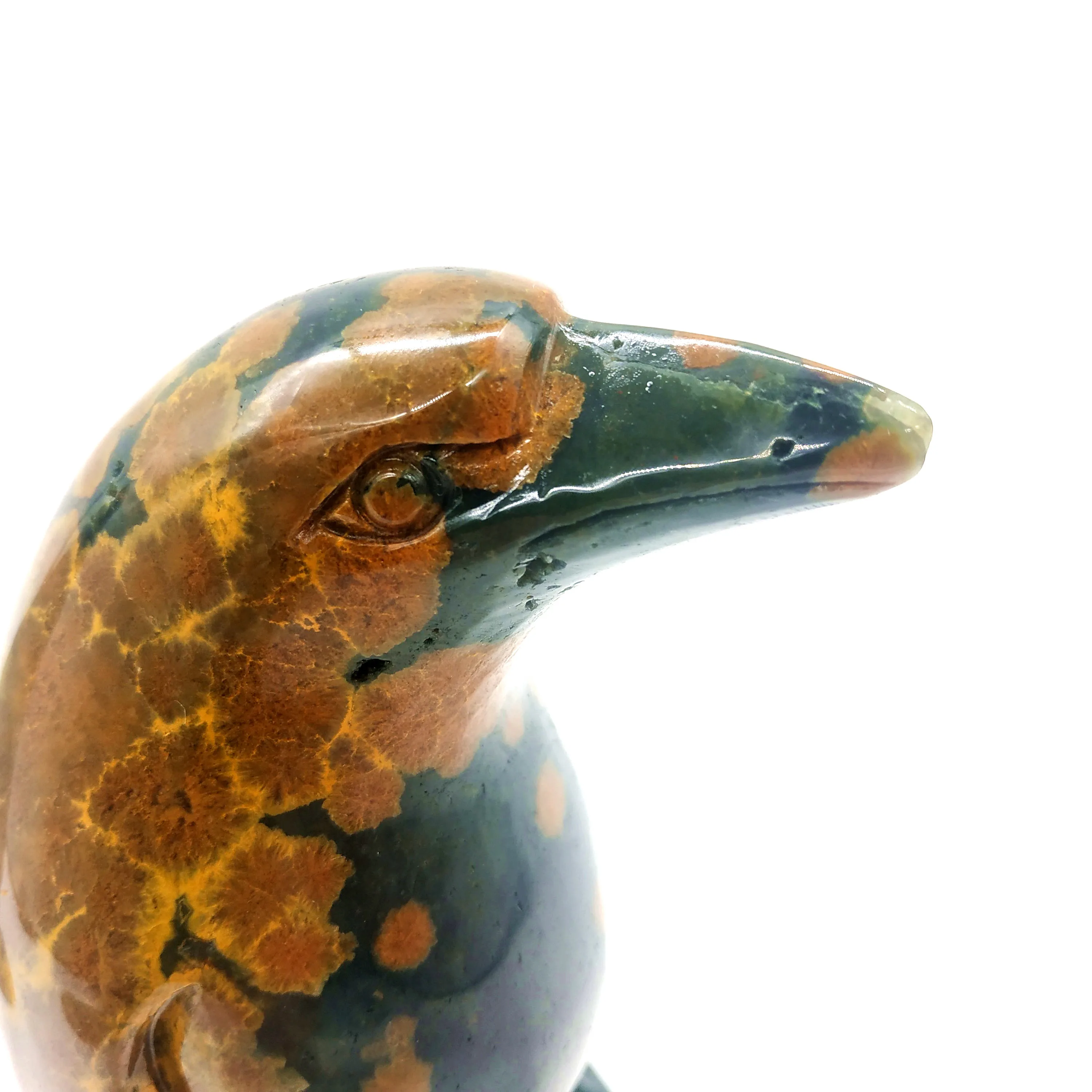 

Natural Quartz Crystal Penguin Engraving Ocean Jasper Penguin Crystal Carved For Home Decoration