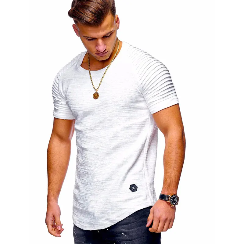 

Fashion summer men's cotton T-shirt casual short-sleeved O-neck T-shirt black and white large size S-XXL O-neck top T-shirt Slim