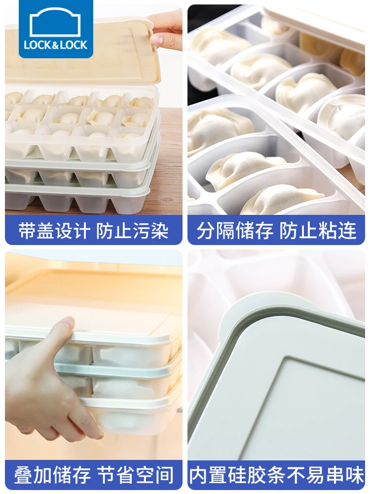 Lock&amplock Multi-storey Tray Freezing Dumplings Box Household Refrigerator Mesh Division Fresh Wonton Boiled Accept | Дом и сад