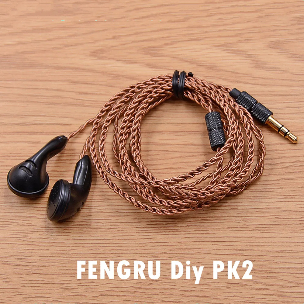 FENGRU DIY PK2 наушники вкладыши с плоской головкой Наушники Hi Fi регулятор баса DJ