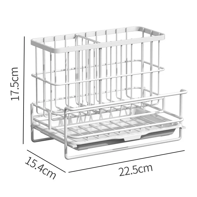 

The New Divided Grid Wrought Iron Storage Rack Tray dish drying rack Kitchen MultiFunction Storage Basket Drain Rack With Drip