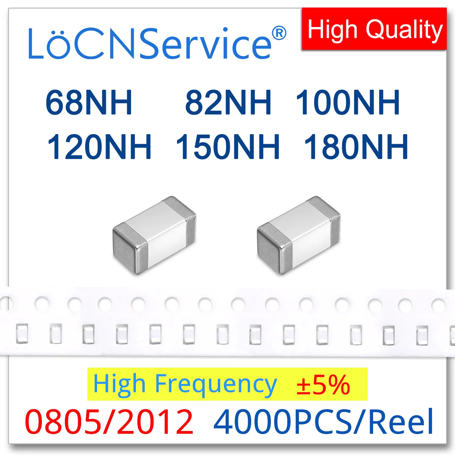 LoCNService 0805 2012 4000PCS 5% 68NH 82NH 100NH 120NH 150NH 180NH High Frequency Multilayer Chip Ferrite Inductors High Quality