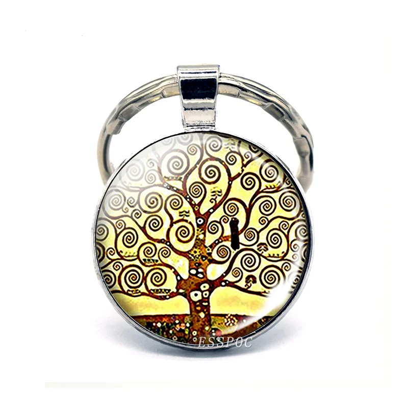 

Famous Art Picture The Kiss Keychain Gustav Klimt Glass Cabochon Key Chain Rings Jewelry Gifts For Women Men Lovers