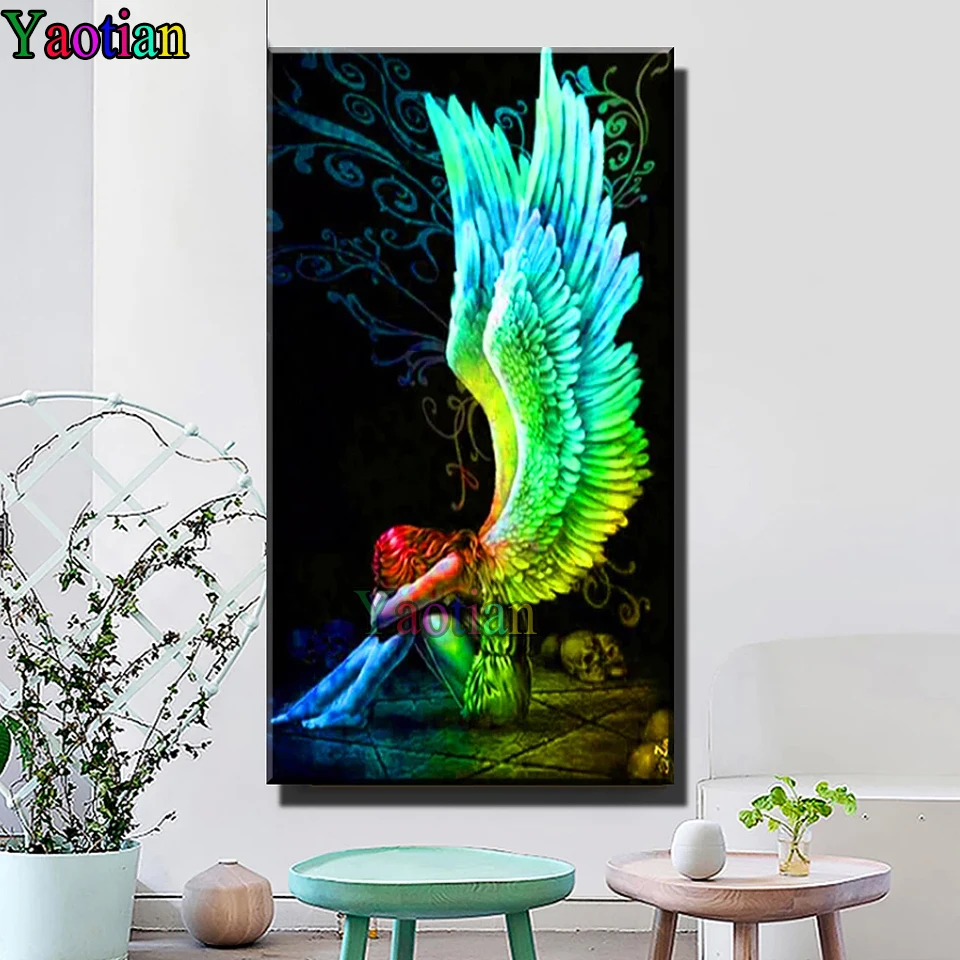 

Diy Diamond Painting Kit Demon Angel Skull Girl DIY Rhinestones Round Drill Cross stitch Kits Square Diamond Embroidery Mosaic
