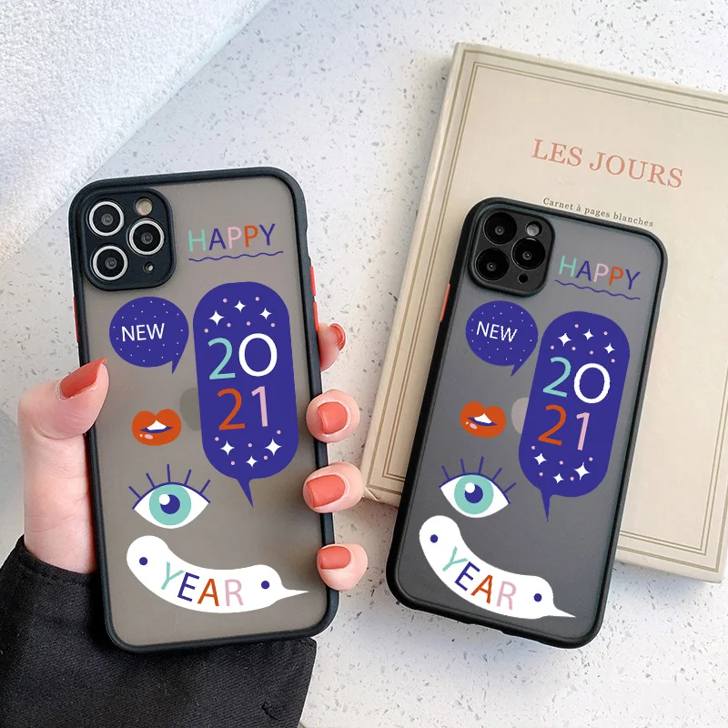 

Phone Case 2021 happy new year For IPhone 12 11 Pro Max mini for IPhone 6S 7 8 Plus SE 2 X XR XS MAX TPU hard Shockproof cover
