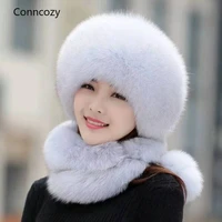 hat female winter lei feng imitation fur fox fur hat dome mongolia hat thick warm russian snow cap black beret hats 2021 new
