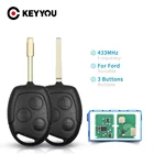 KEYYOU для Ford 3 кнопки 433 Мгц дистанционный вход брелок для Ford Mondeo Fiesta Focus Ka Transit