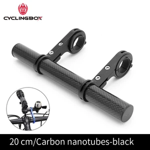 cyclingbox 20cm bike handlebar extender carbon fiber mtb bicycle bracket for bike speedometer headlight light rack phone holder free global shipping