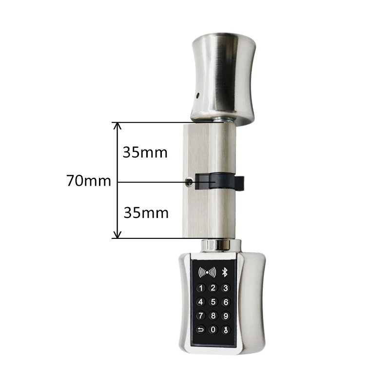 silver 3535 TT lock app умный цилиндрический дверной замок замена без ключа замок евро профиль цилиндр - Цвет: silver 3535