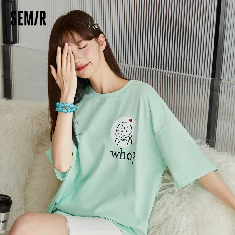 

Женская футболка с коротким рукавом SEMIR, летняя Дизайнерская футболка с изображением трехмерных букв, 2021